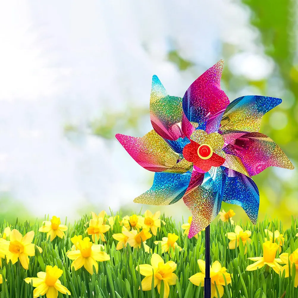 

Набор из 6 ветряных волчков для сада и двора, отпугиватель птиц, декоративные уличные вращающиеся ветрячки, украшение для сада, вращающиеся ветряные мельницы