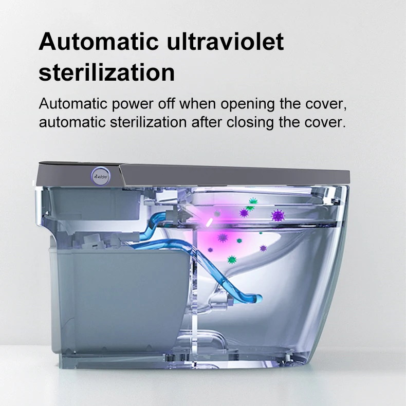 Colorful Multifunction One Piece Ceramic Bathroom Black Automatic Intelligent Wc Bidet Smart Toilet