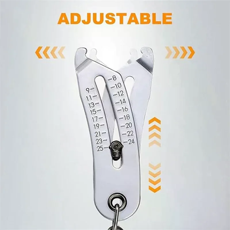Precise Thread Size Checker Keychain Portable Caliper Gauge Metric/Imperial Hexagonal Nut Screw Thread Size Manual Measure Tools