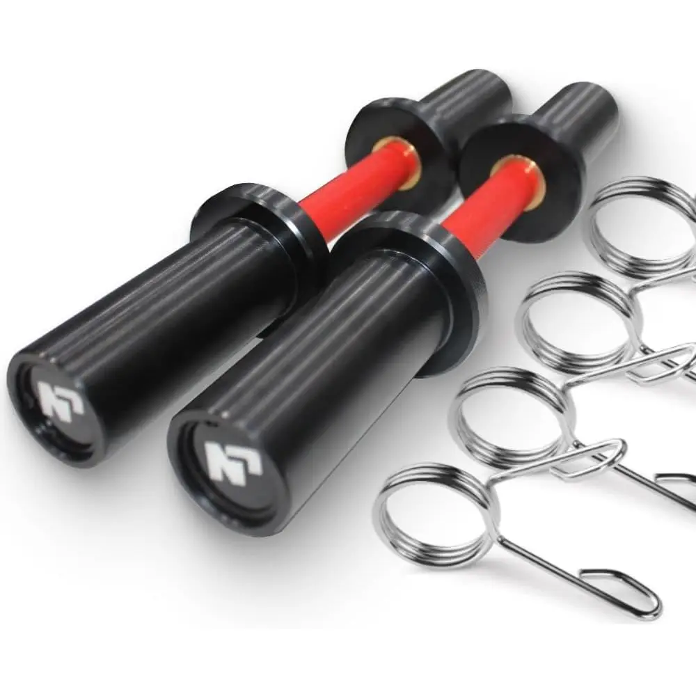 

16 Adjustable Dumbbell Set, Commercial-Grade Loadable Bars, 2-Inch Plate Compatible, Includes 2 Pairs of Red Spring Collars