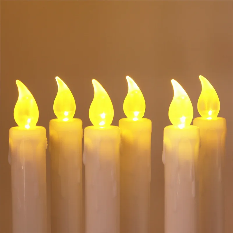 6pcs Electric Flickering Flameless Led Candle Lights With Removable Gold Base Christmas party Halloween led electronic decor