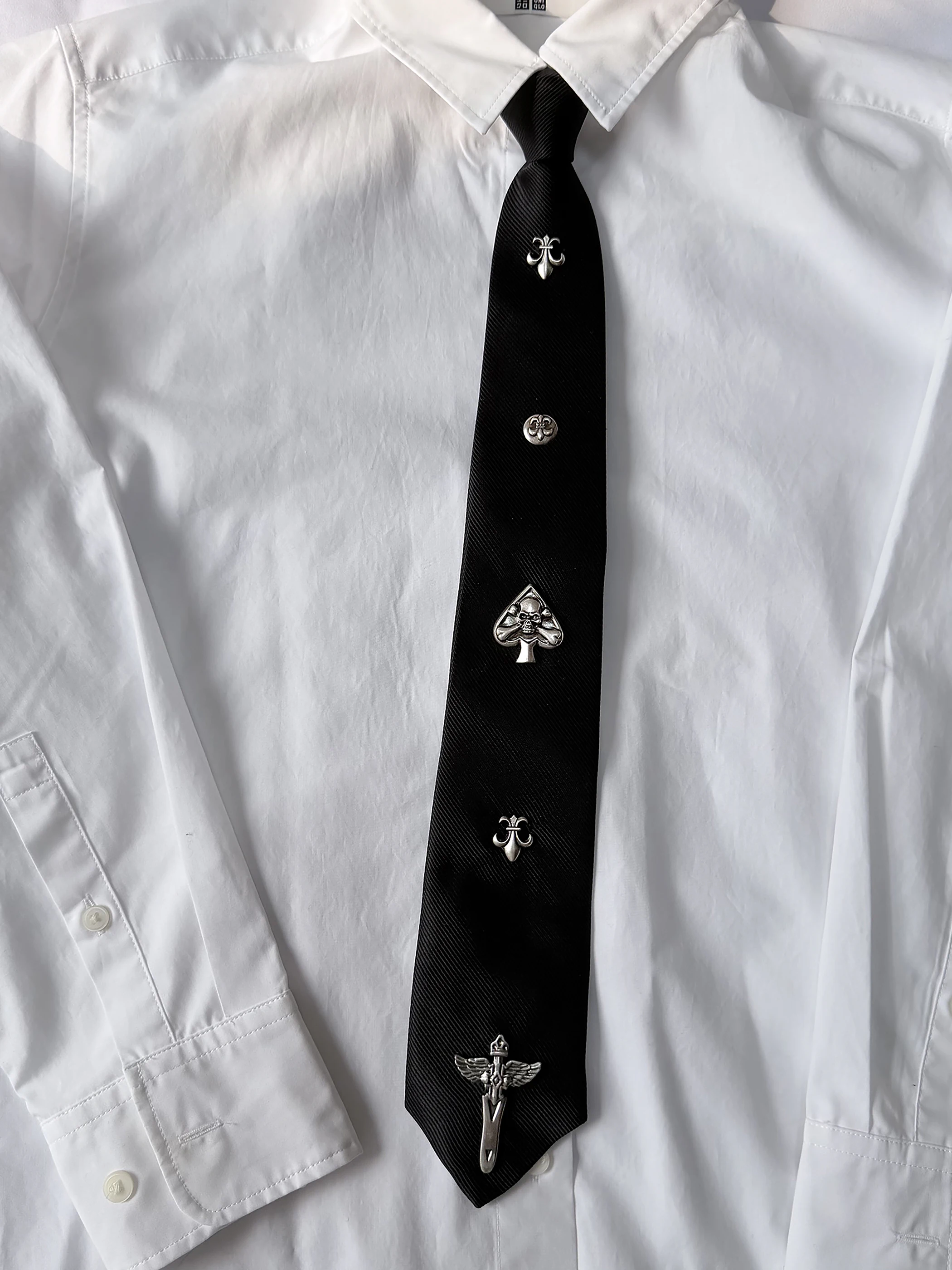 original-vintage-cross-and-heart-design-tie-accories-no-tie-needed-irt-collar-knot-casual-sle-pure-color-bow-tie