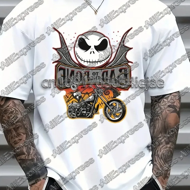 

Disney T-shirt Men's Short-sleeved 3D Printed Nightmare Before Christmas Series Loose Breathable T-shirt for Men and Women