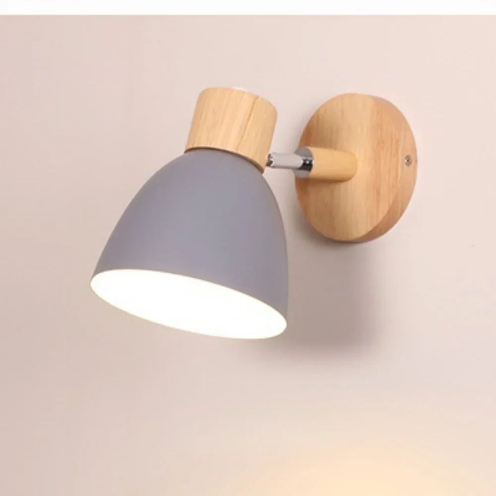 Nordic wall lights bedside wall sconce modern wall light for bedroom Nordic macaroon 6 color steering head E27 85-285V