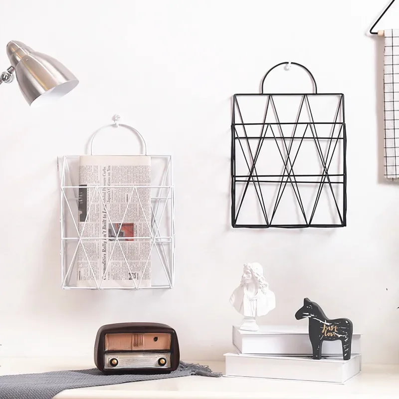 Simple Style Sub-wall Art Deco Rack Newspaper Magazine Archives Basket Office Household Articles