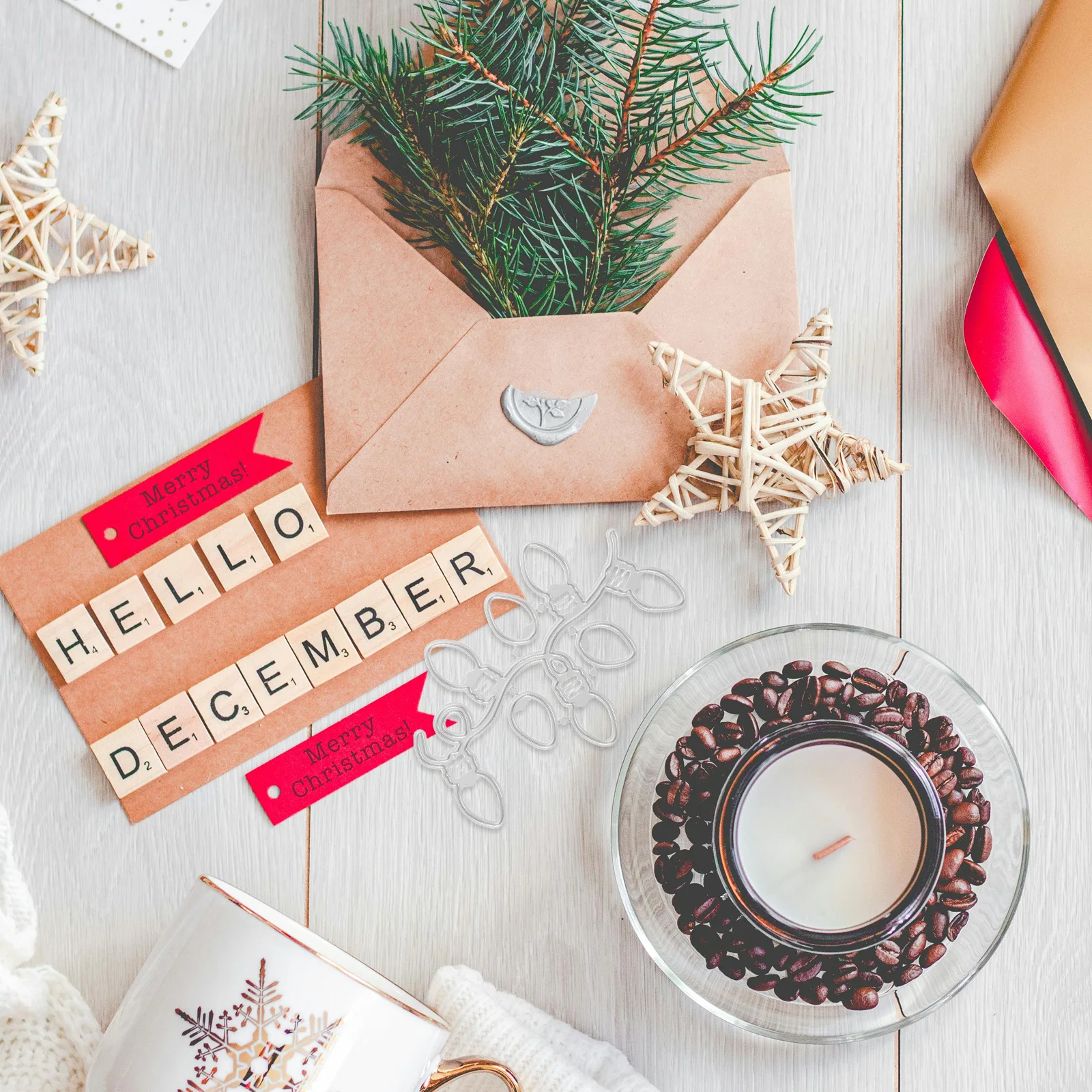 

4Pcs Christmas Decoration Dies Carbon Steel Stencils for Paper Crafting DIY Card Making Scrapbooking Cutting Dies Ornament Molds