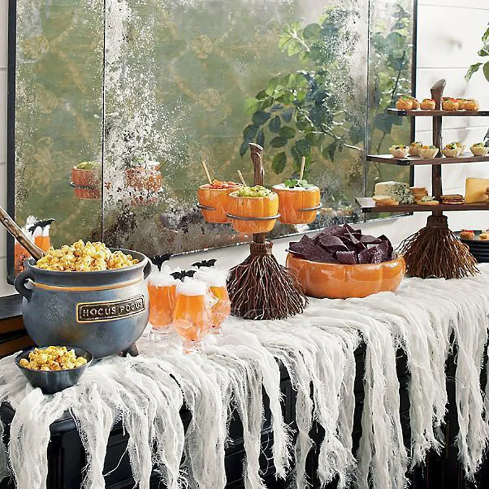 Halloween Pumpkin Tray Dessert Fruit Dishes Party Buffet Snack Stand Display Tray With 3/4/6 Bowls Cake Stand Desktop Decoration