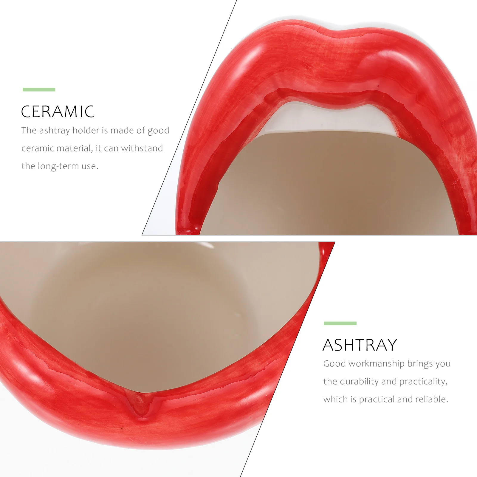 

Home Desktop Decoration Table Ashtray Tabletop Cigarette Butt Tank Lip Shaped Hotel Container Holder