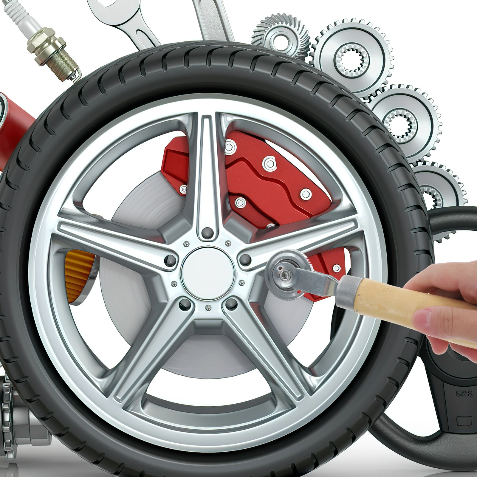 

3 s Repair Kit Sound Deadening Roller H Noise Tools Dampening Patch Wheel Maintenance Accessories
