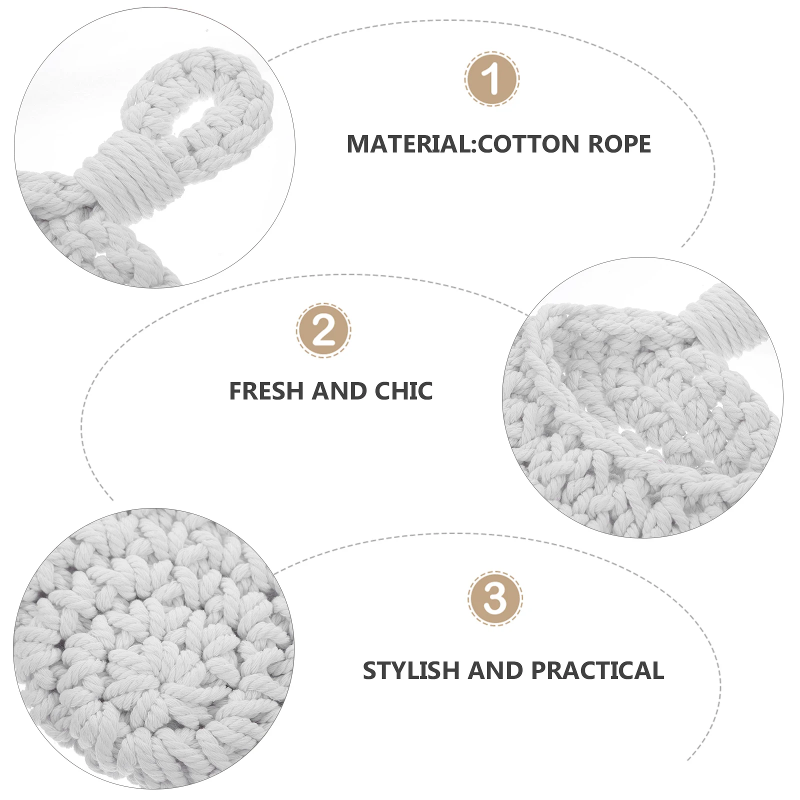 

Cotton Rope Woven Fruit Basket Hanging Storage Organizer for Kitchen Wall Vegetable Snacks Rustic Style Home Decor