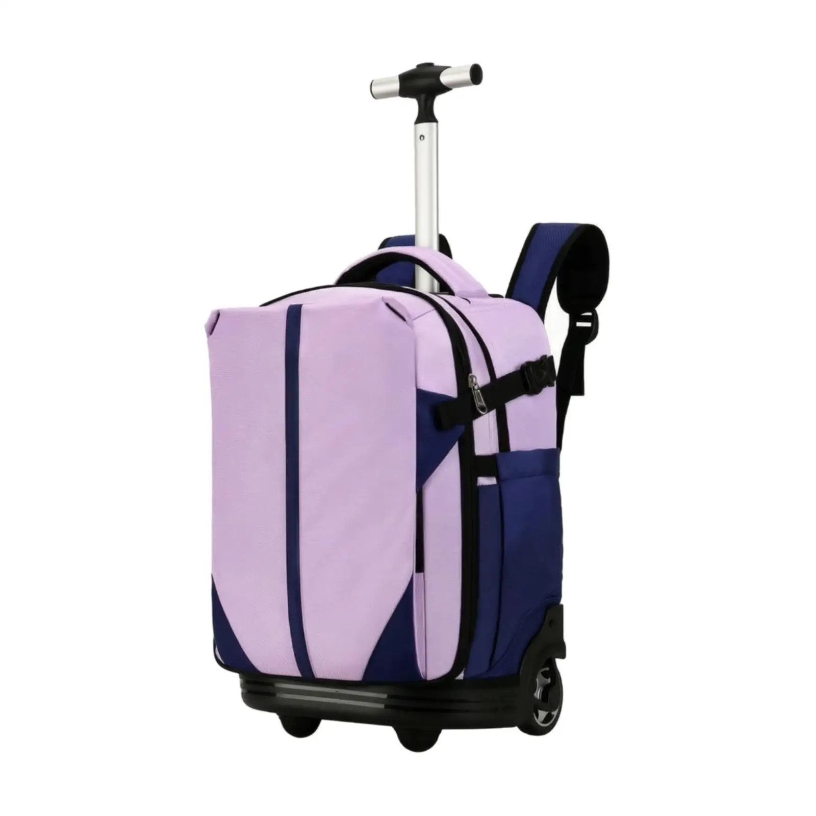 Cute Wheeled Backpack Trolley Luggage for Students with Multiple Compartments Oxford Cloth Travel Rolling Bag for School Commute