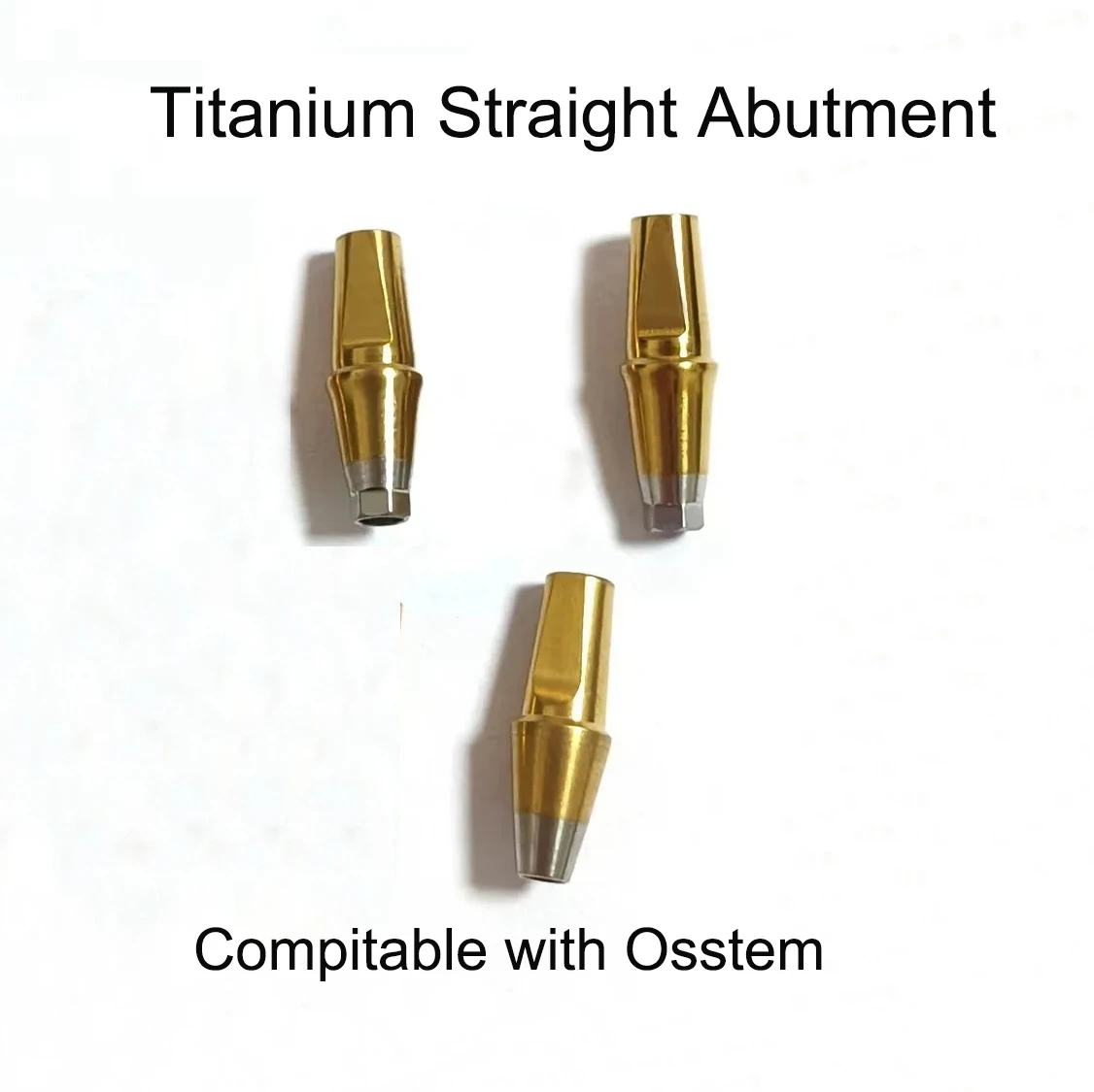 3pcs Titanium Gingival former Straight abutment Cement-retained prosthetic abutment for Osstem Hiossen TS platform Regular Mini