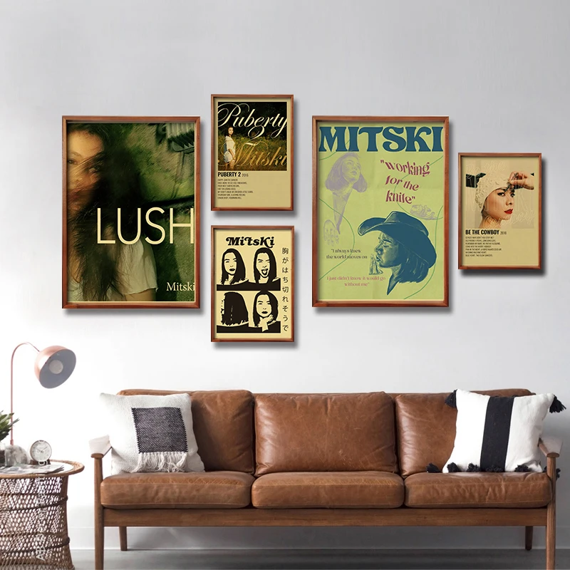 Mitski Posters Retro Kraft Paper Prints Lush/Nobody/Be The Cowboy Vintage Home Room Bar Cafe Art Wall Decor Aesthetic Paintings