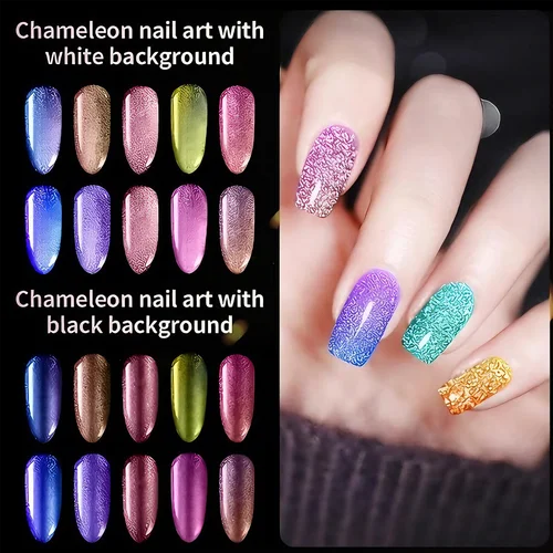 Imagen 2 del producto 3g/tarro de polvo camaleónico para uñas, decoración con purpurina, pigmento metálico con efecto espejo en polvo para manualidades de resina y arte de uñas