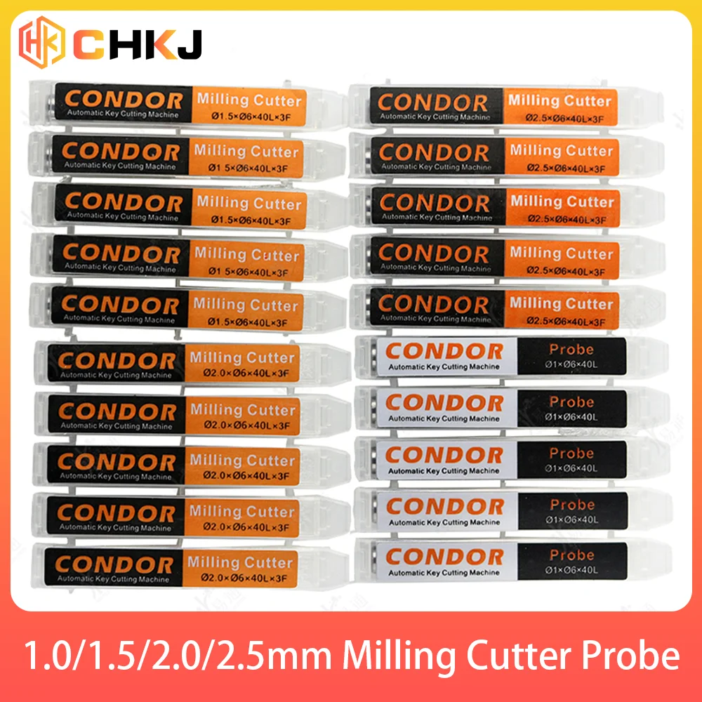 CHKJ 1.0/1.5/2.0/2.5mm Milling Cutter Probe for Xhorse CONDOR XC MINI Plus XC-007 Dolphin XP-005 XP-007 Key Cutting Machine