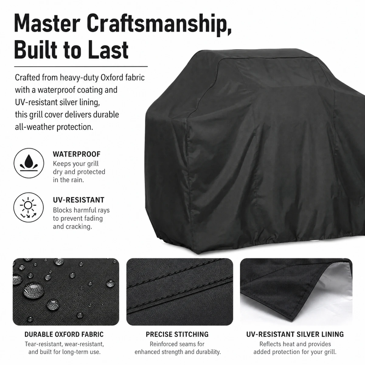 Premium Heavy Duty BBQ Grill Cover Multiple Sizes Durable Easy Clean Outdoor Garden Grill Protector