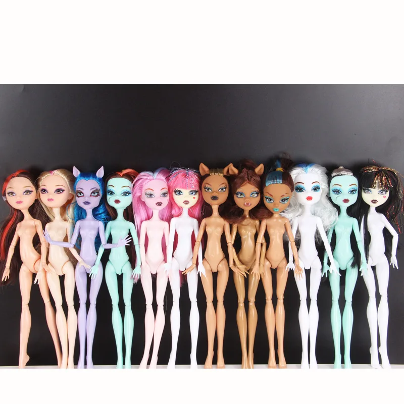 Monstering High Doll Body Colorful Hair Skin Doll Heads Joints Movable 23cm Slim Doll Body Kids DIY Dressing Toys Figures