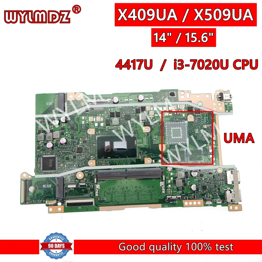 X409UA With 4417U/i3-7020U CPU 4GB-RAM Laptop Motherboard For Asus X409UB X509UA X509UB X409UJ X509UJ Mainboard