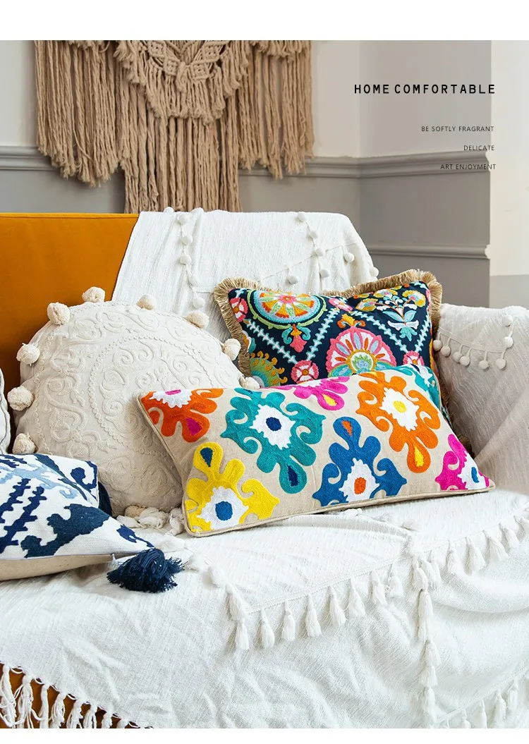 Bohemian Kissenbezug Wohnzimmer Sofa Kissenbezug Mode dekorative Home Decor Baumwolle Kissenbezug Kissen anpassbar – Detail 9
