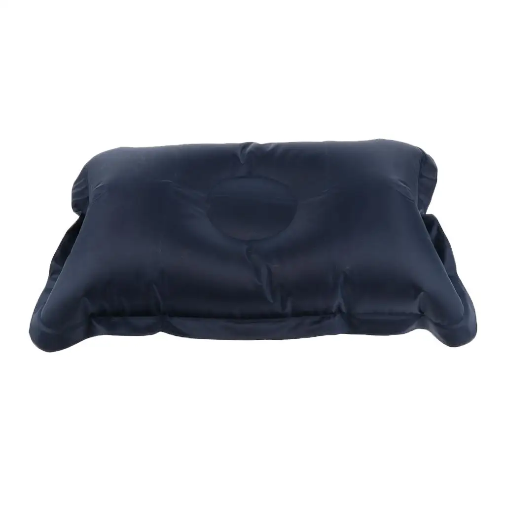 Portable light Comfortable Breathable Inflatable Camping Pillow Navy