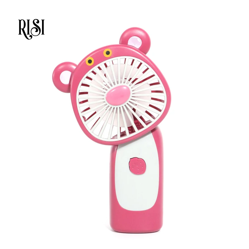 RISI Cute Bear Mini Fan Eyelashes Handle Portable Mini Eyelash Dryer Fan USB Air Conditioning Blower Eyelash Glue Fan