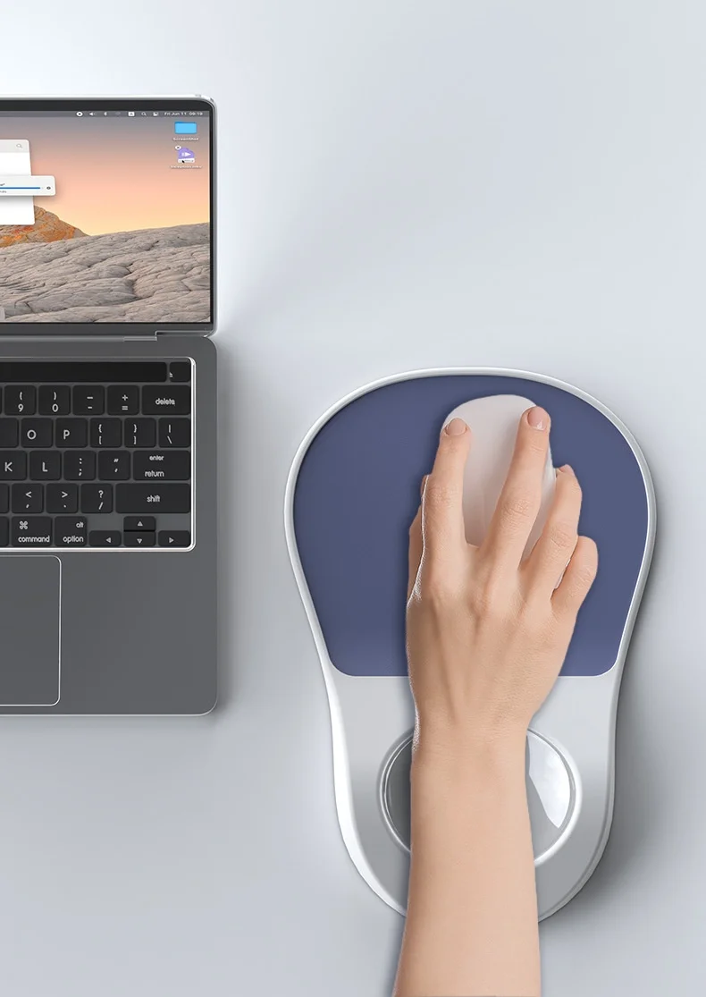 Große Silikon-Handgelenkauflage Mauspad Ergonomische Schreibtischunterlage für Büro und Gaming 10 Klassische Farboptionen – Detail 3