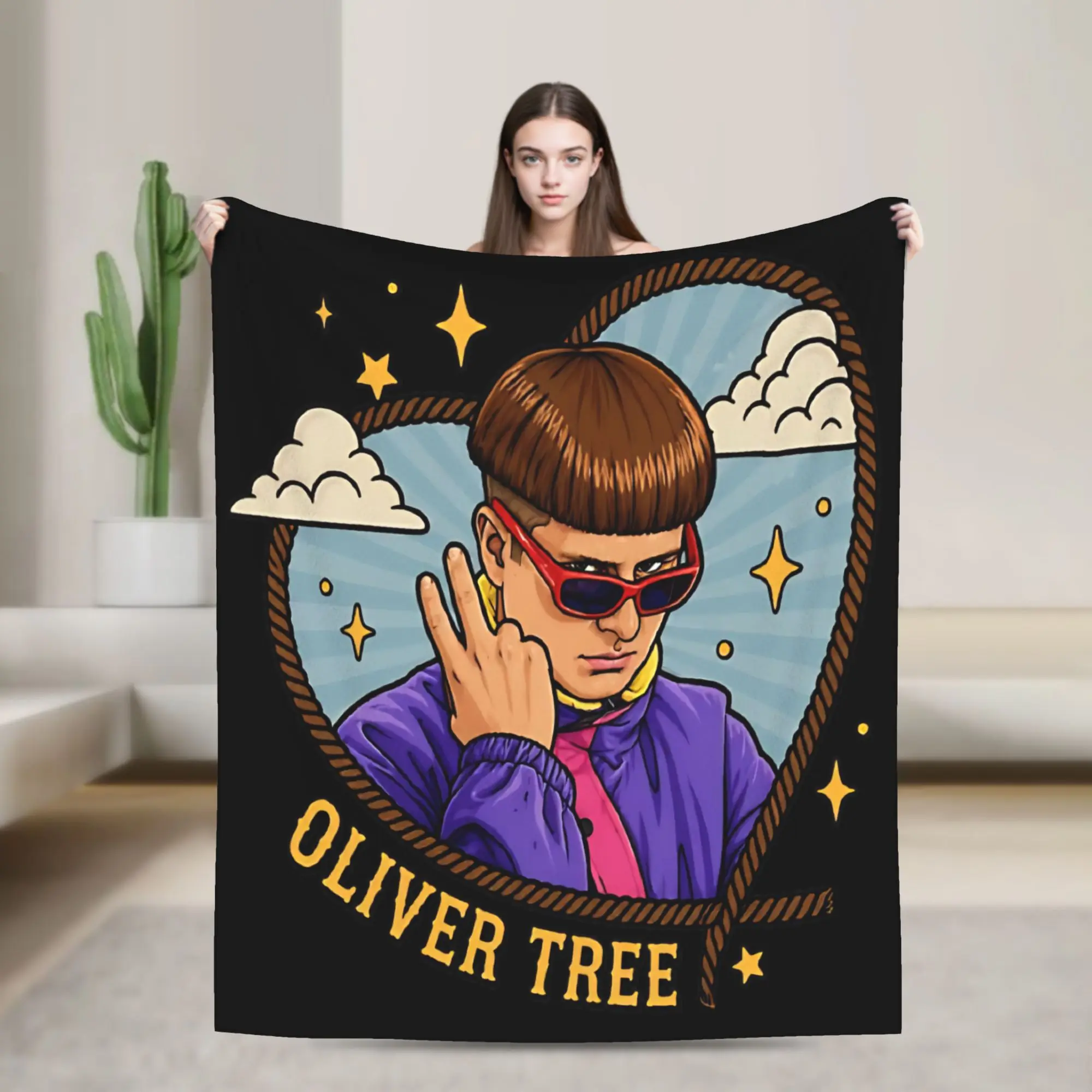 RIP Oliver Tree Blankets  Wool Funny Warm Throw Blanket for Home Restaurant Decoration