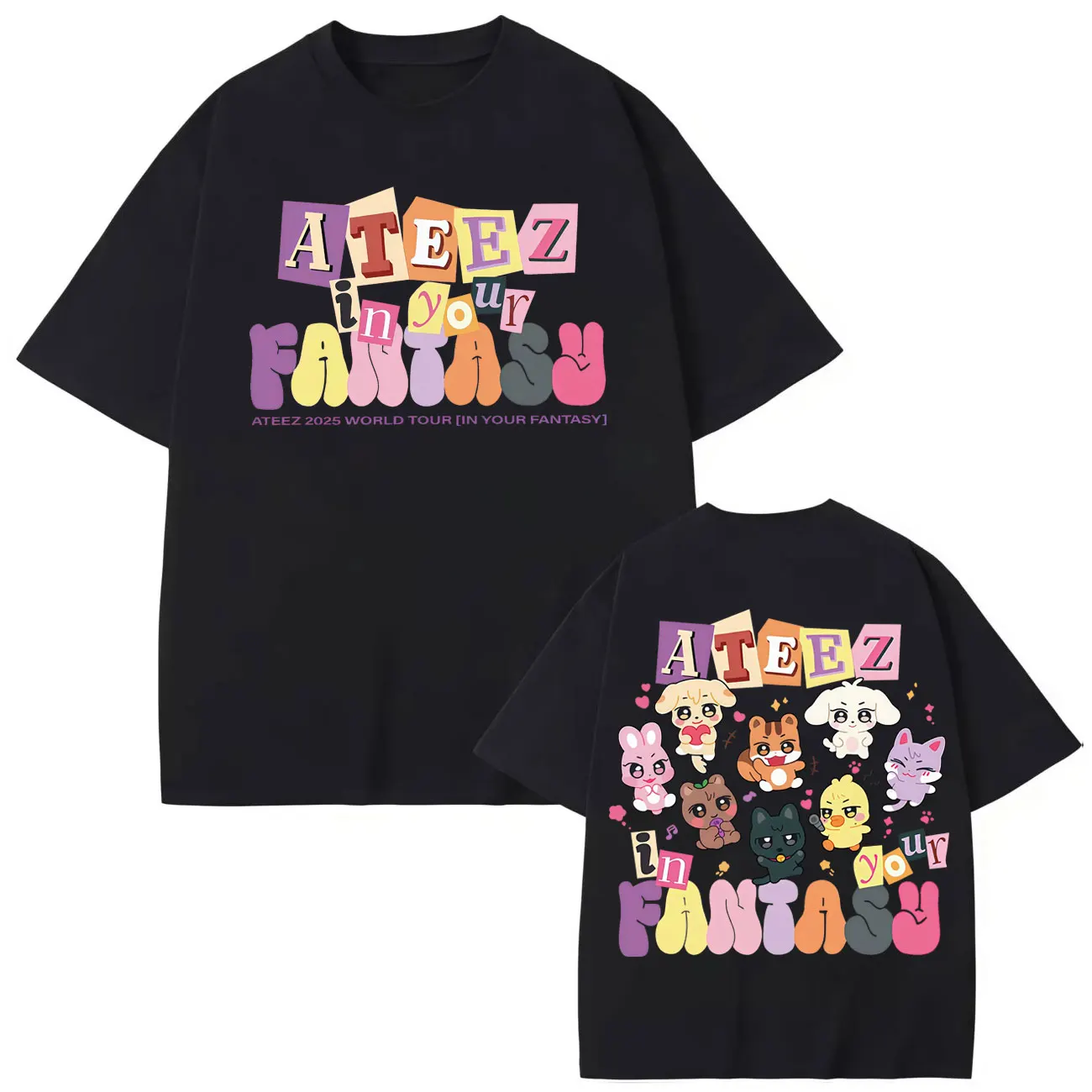 

ATEEZ 2025 World Tour in Your Fantasy Graphic T Shirts Fashion Cartoon Short Sleeve T-shirt Men Women Casual Oversized T-shirts
