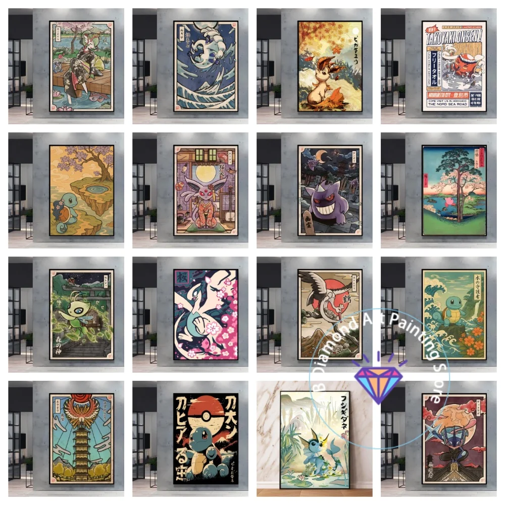 

Pokemon Gengar Blastoise Cartoon Character Square Round AB Diamond Painting Kit 5D DIY Handmade Art Crafts Home Decor Gift