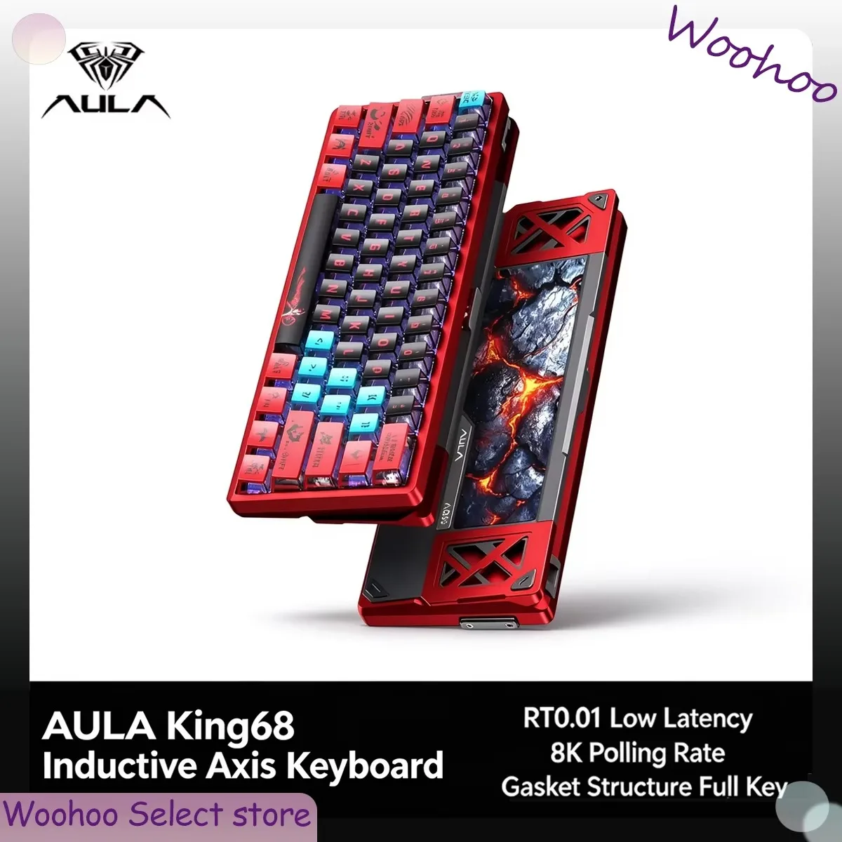 AULA AG60 Pro MAX Mechanical Keyboard Magnetic Switch Hall Effect 8000Hz RT0.001 Full Aluminum Gaming Keyboard for Esports Gamer