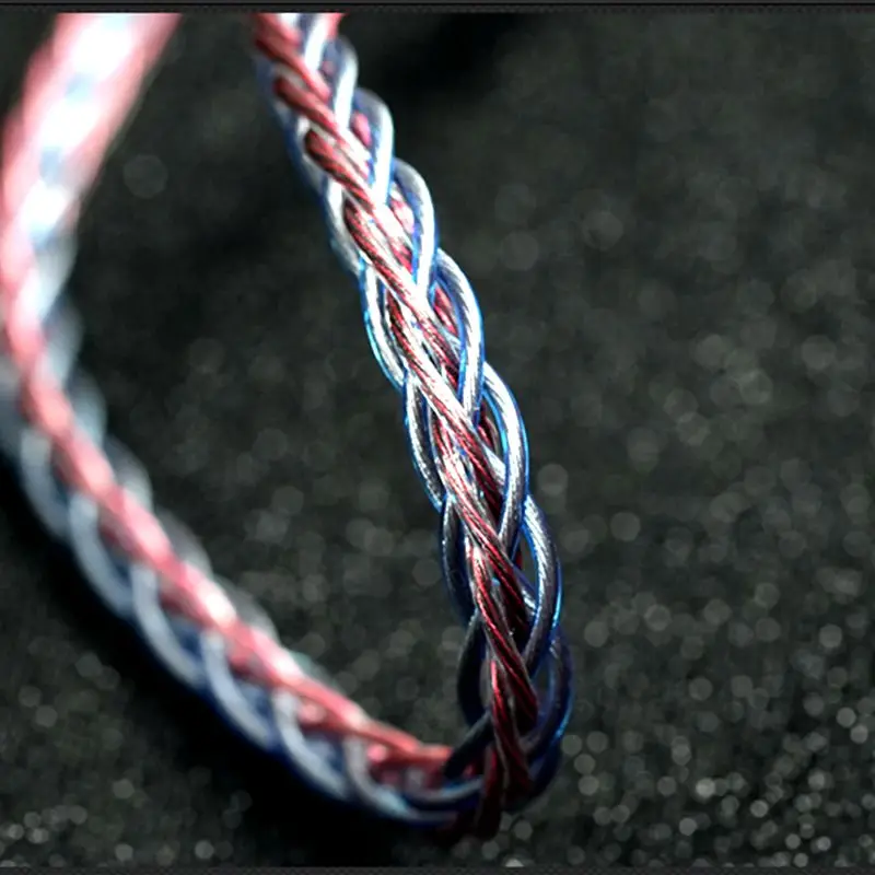 XINHS S16 8-core 7N earphone hibrida tembaga kristal tunggal murni kabel HIFI