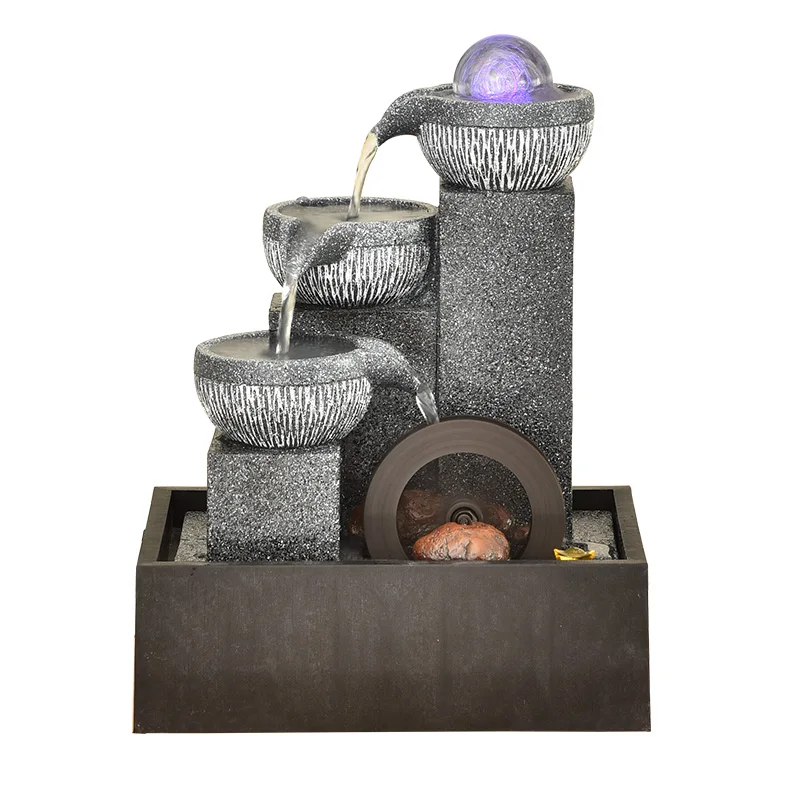 

Small feng shui wheel water wheel rotating fountain humidifier living room home desktop