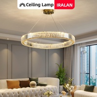 IRALAN Crystal Chandelier Remote Control Inifinitely Dimming Light Crystal Vintage Fixture for Dinning Room Living Room Lounge