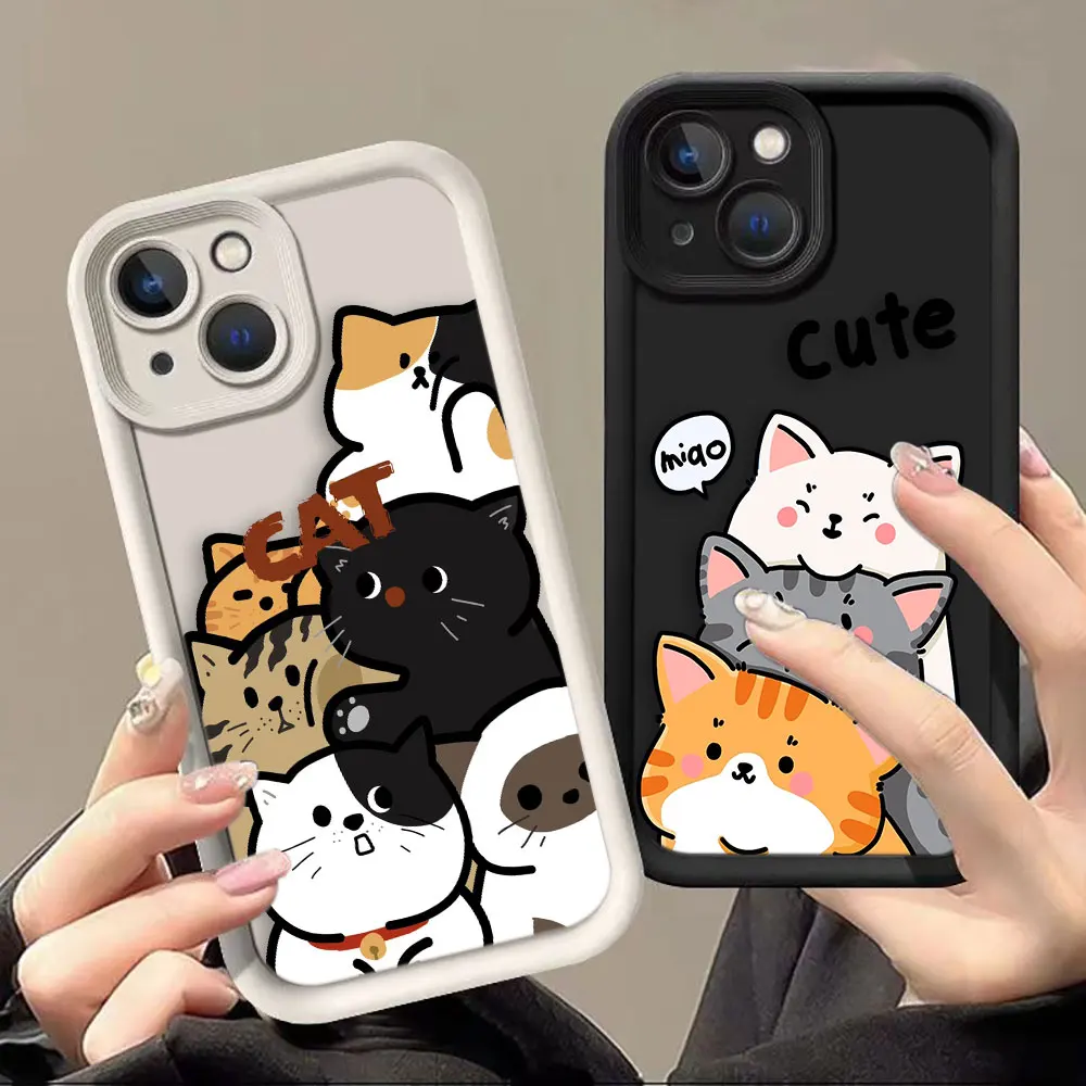 

Cartoon Cute Kitten Cat Phone Case For OPPO A3X Z5X A5 A54 A55 A57 A58 A72 A53 A73 A74 A76 A92 A93 A94 FIND X3 X5 X8 F29 Case