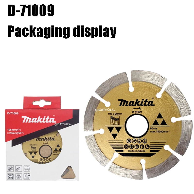 Makita Original D-71009 4-inches Diamond Cutting Disc for Concrete / Stone ( 105mm x 20mm )