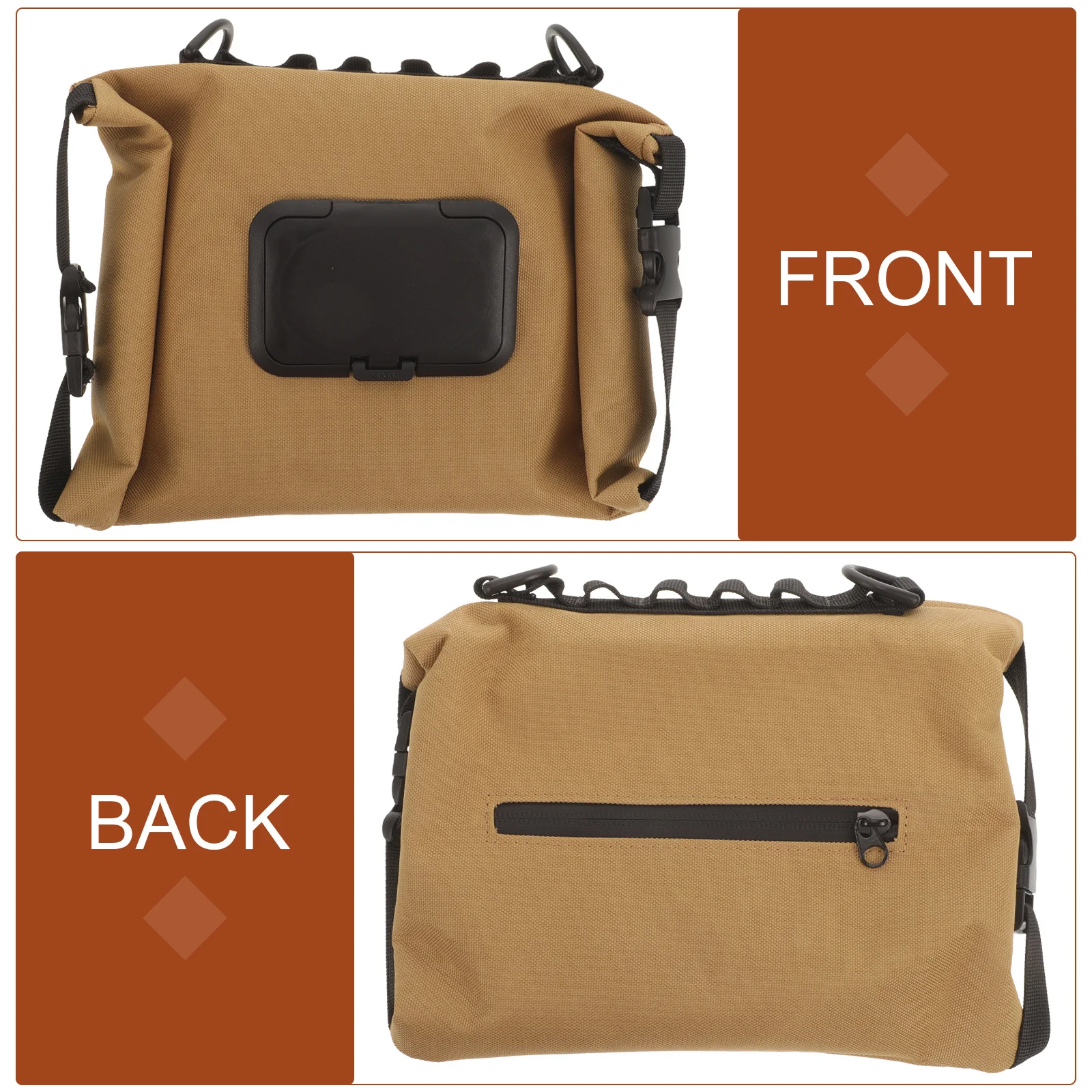 

Outdoor Camping Tissue Bag Canvas Hanging Napkin Holder Portable Wet Tissue Storage Box Multi-Use Storage Solution