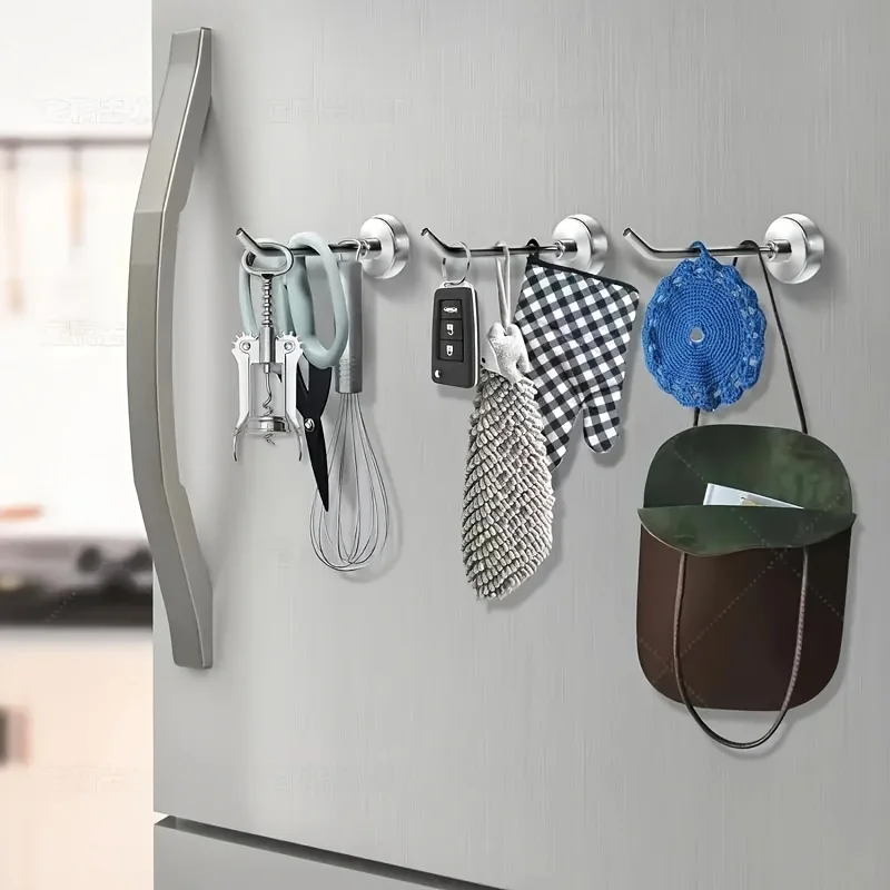 [خطافات مغناطيسية] 5 قطع من الخطافات المغناطيسية شديدة التحمل - خطافات مغناطيسية كبيرة جدًا مع عقد قوي، خطافات معدنية شديدة التحمل.