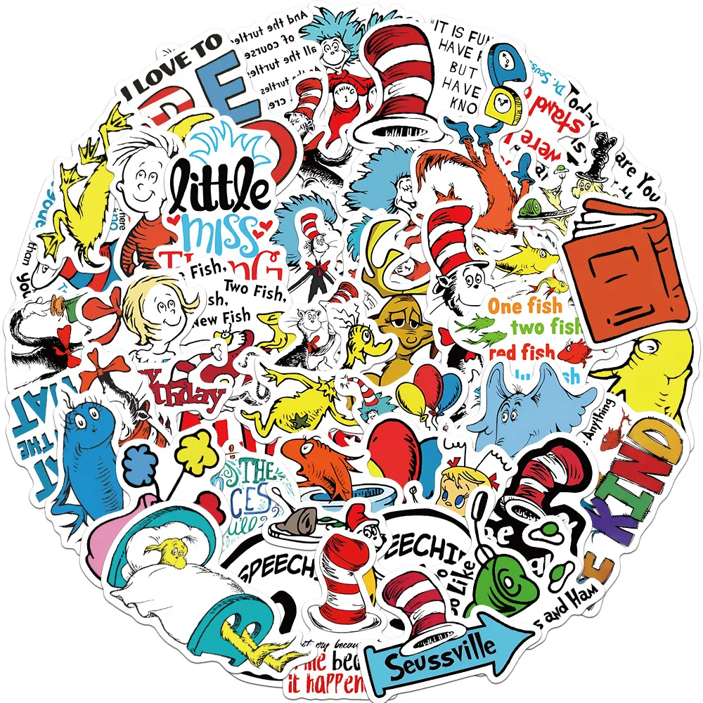 

10/30/50Pcs Popular Cartoon Doctor Seuss Graffiti stickers For Snowboard Laptop Luggage Car Fridge DIY Styling Vinyl