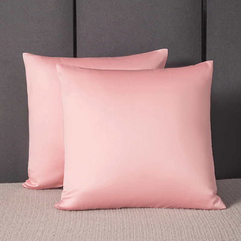 Mulberry Silk Cushion Cover Square Pillow Case Fashion Color Zipper Silk Cover for Pillow Decorative Pillowcase for Sofa Cushion