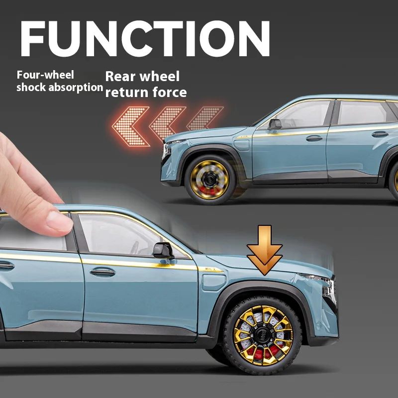 نموذج لعبة سيارة مصنوعة من خليط معدني بمقياس 1:24 مع تأثيرات صوتية وضوئية وآلية الريح - مثالية للأطفال والجامعات - ممتعة ومتينة