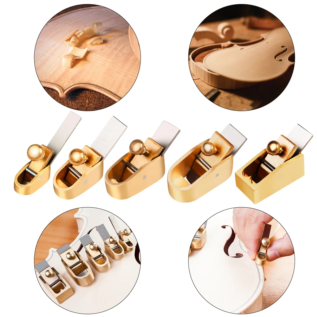 5PCS Professional Violin Plane Cutter Violin Tool Woodworking Plane Cutter Brass Luthier Tool For Violin & Viola Top Back Side