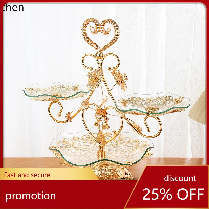 

Zml fruit basket living room coffee table household snack plate gift fruit shop special glass multi-layer large fruit plate