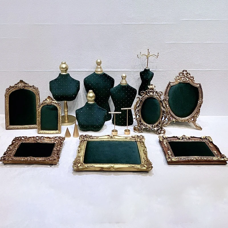 

Flannel Jewelry Displays Rack Necklace Jewellery Model Showcase Stand Ring Earrings Show Holder Live Pictures Display Props