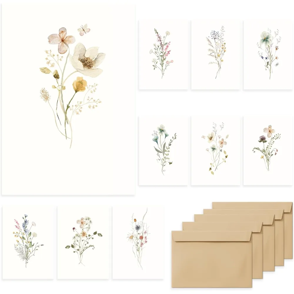 

Blank Cards,Blank Greeting Cards 4x6,40Pack -Elegant Floral Design Blank Greeting Cards,Note Cards with Matching Peel-and-Seal R