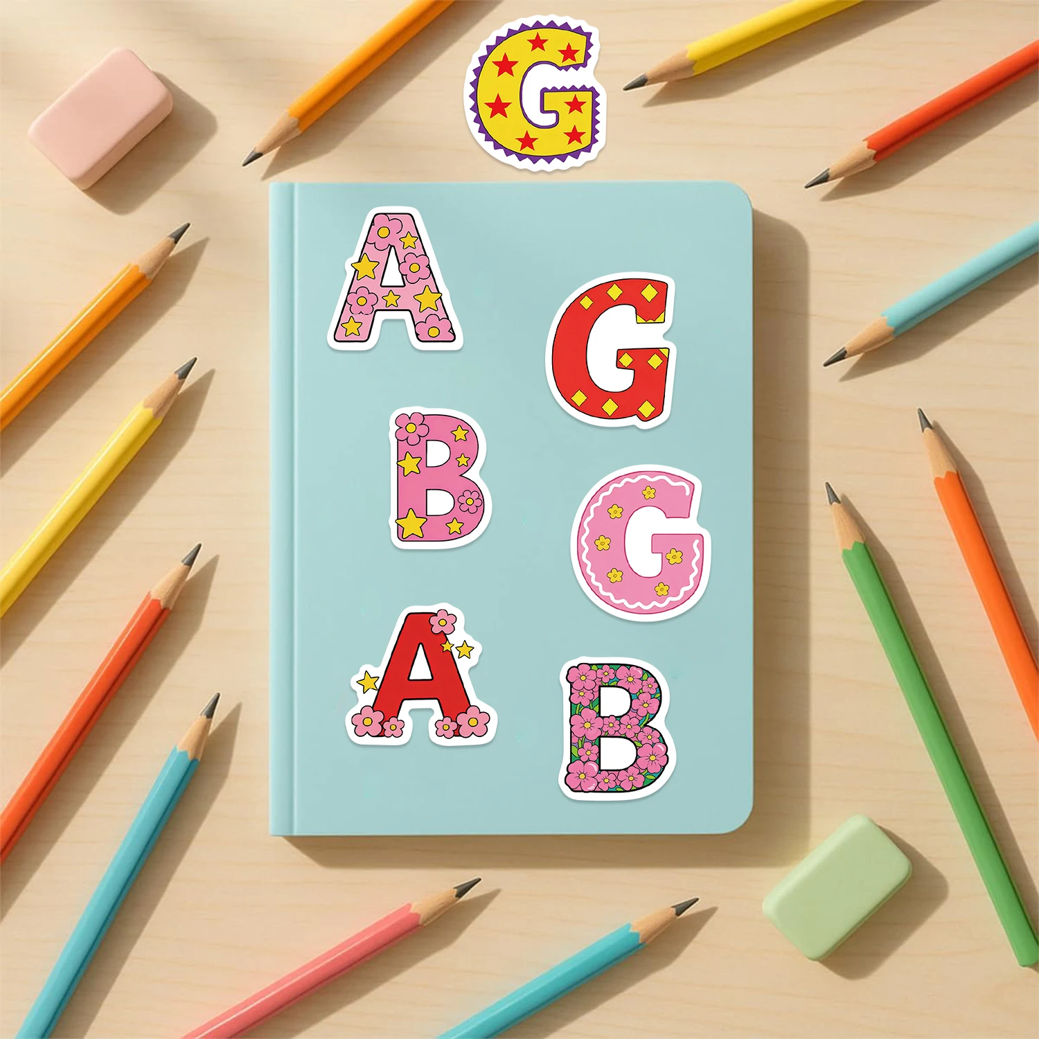 8/24/32 pçs abc inglês carta dos desenhos animados adesivos geladeira brinquedos educativos das crianças presentes de natal à prova dwaterproof água pvc