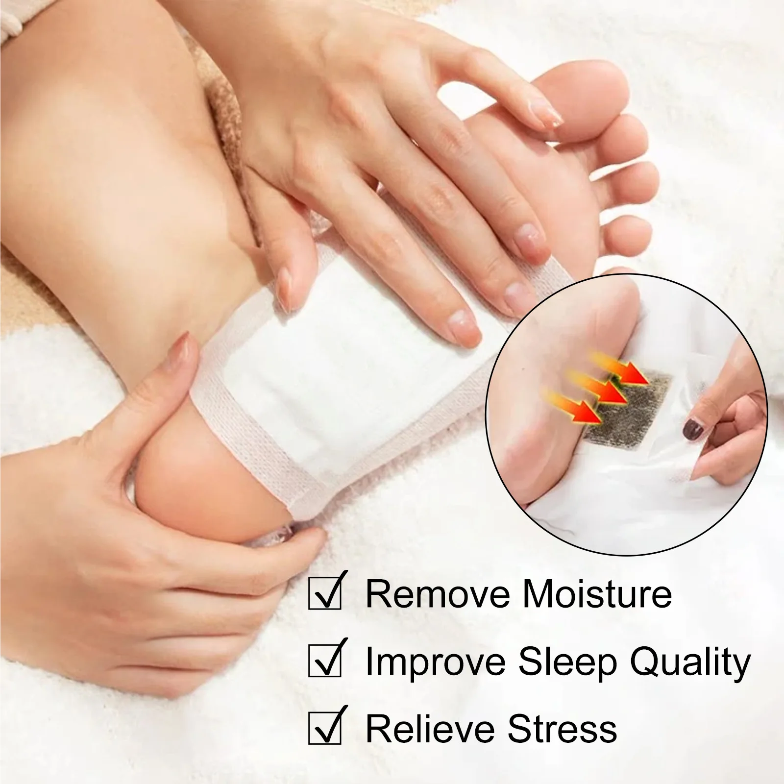 Detox Foot Patch Remove Foot Toxin Relieve Stress Improve Sleep Quality Slimming Detoxification Herbal Deep Cleansing Feet Patch