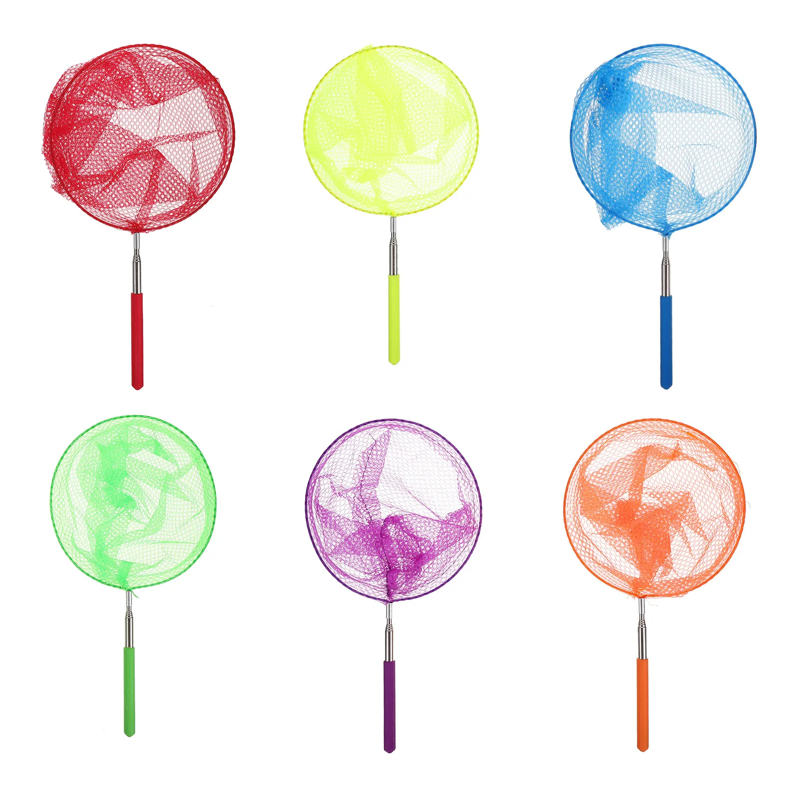 Stainless Steel Telescopic Bug Catcher Net 6 Pack Retractable Kids Butterfly Insect Fishing Nets Outdoor