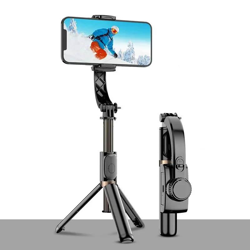 Selfie Stick Head Stabilizer Tripod with Wireless Remote Cell Phone Holder Self-Balancing for Smartphones Live Video Recording