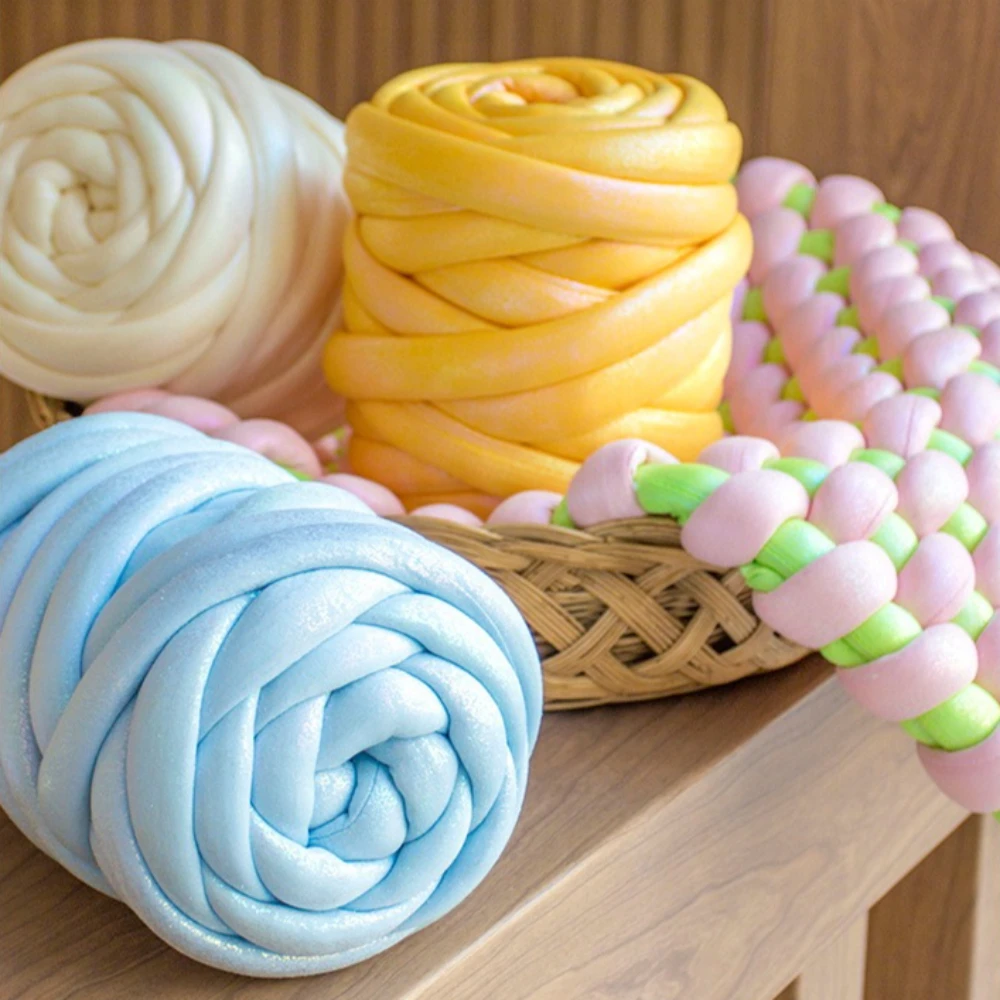 500g Metal Core Cotton Thick Yarn Hand Woven Blanket Thread DIY Cat and Dog Bed Cushion Bumper Anti-collision Cloth Strip Thread