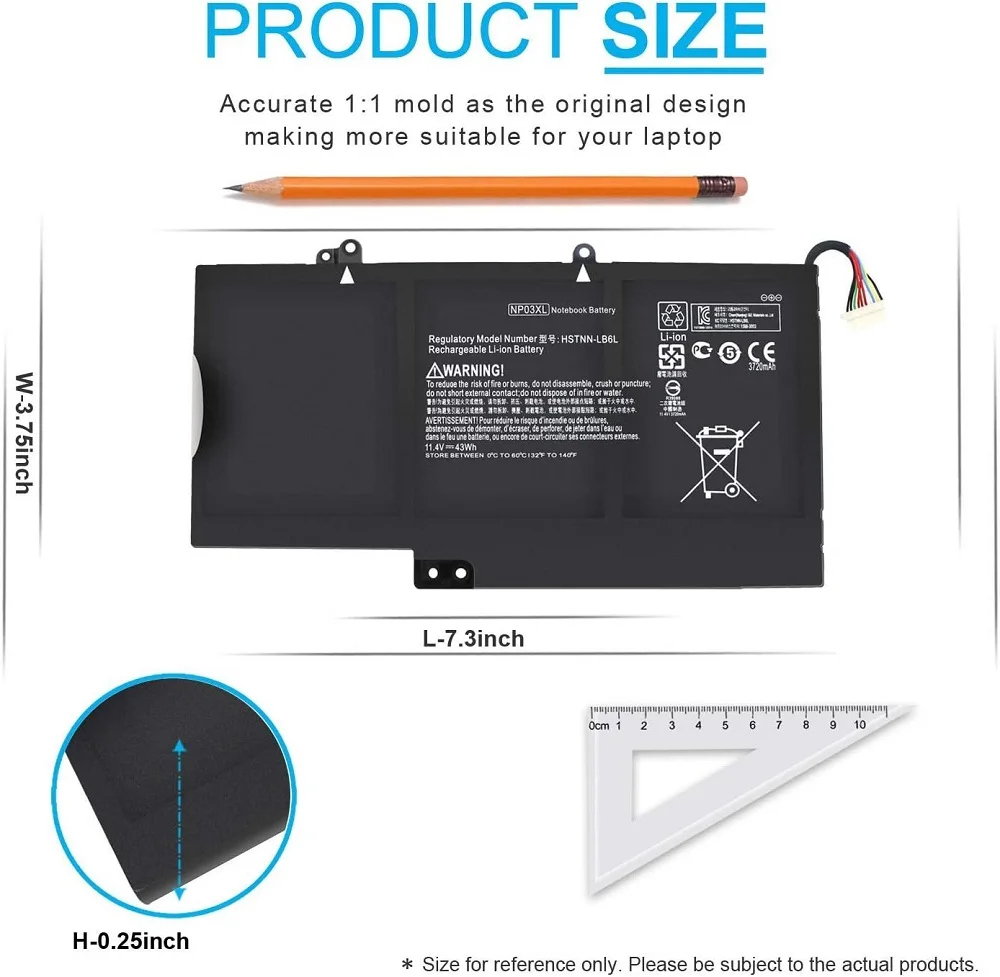 Аккумулятор SKOWER 43 Втч NP03XL для hp envy 15-u000/u100/u200/u300 Pavilion 13-a000/a100/a200/a300 x360 Convertible PC TPN-Q146/Q149